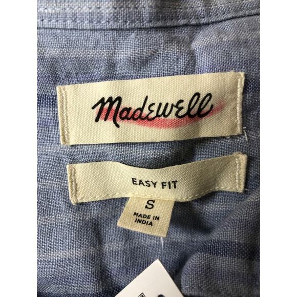 Madewell Easy  Shirt  Linen Short Sleeve Dusty Pool NWT S - Picture 7 of 9